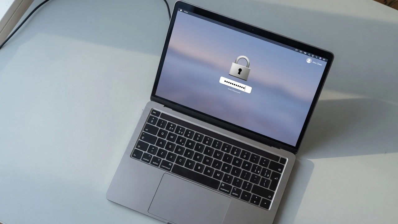 MacBook Pro displaying a locked login screen, illustrating how to factory reset MacBook Pro without password