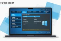 Laptop screen showing UEFI BIOS setup interface representing how to enter BIOS in Windows 11