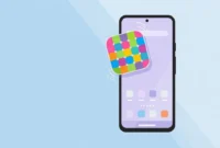 Illustration of an Android smartphone with app icons being restored to the device screen