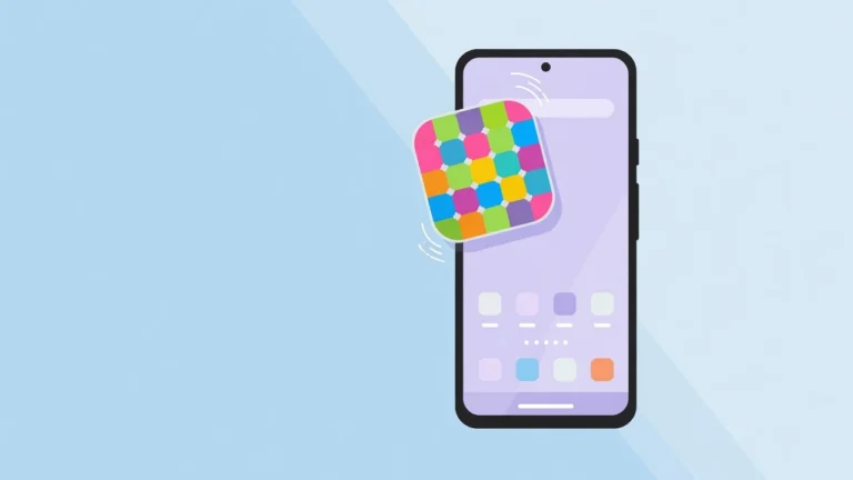 Illustration of an Android smartphone with app icons being restored to the device screen